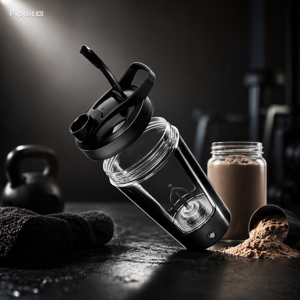 Shaker eléctrico con batido de proteína